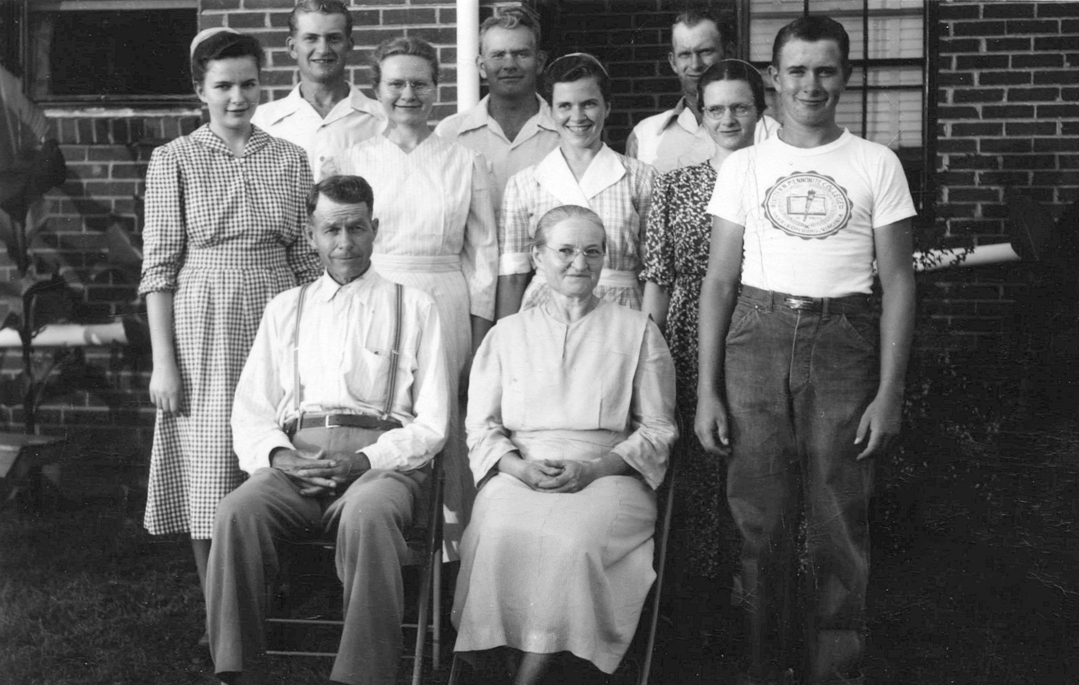 Marjorie's parents and siblings, L to R back to front Leonard, Milton, Winfred, Shirley, Dorothy, Lois, Marjorie, Ralph, Ira and Edna