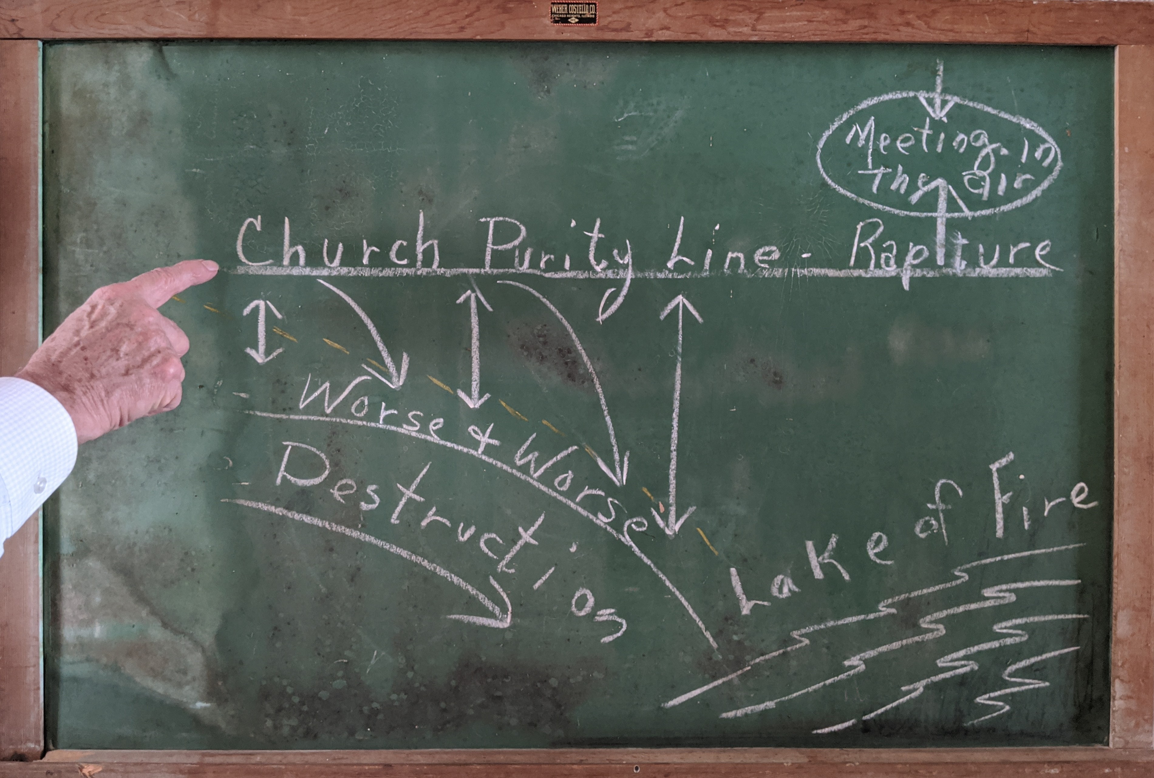 Aaron's drawing of the church and the world growing farther apart
